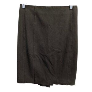 Express Women's Pencil Skirt, Size 2, Brown, Zipper Back, Lined, Layered Vent